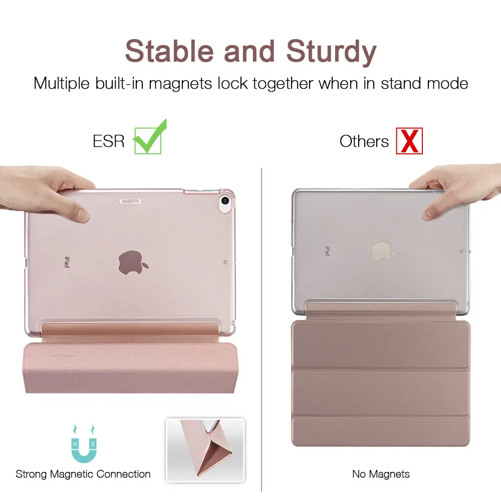 ESR из искусственной кожи чехол для iPad Mini 5 4 3 2 1 Фолио мягкая задняя трехслойная Подставка Авто спящий Пробуждение смарт-чехол для iPad Mini 5