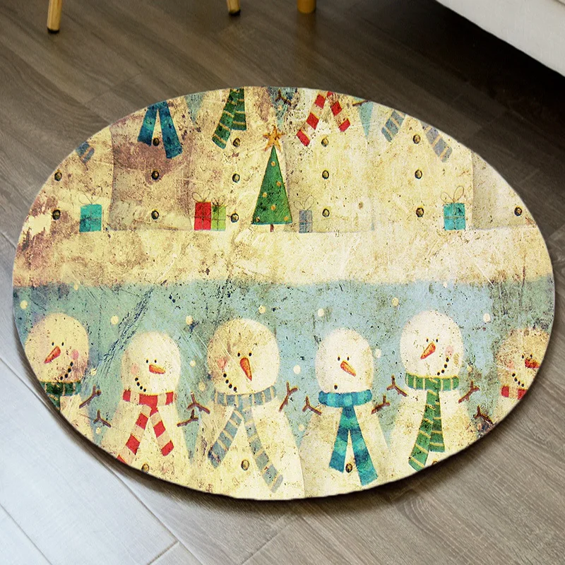 Рождественские круглые ковры домашний декор прикроватные коврики Придверный