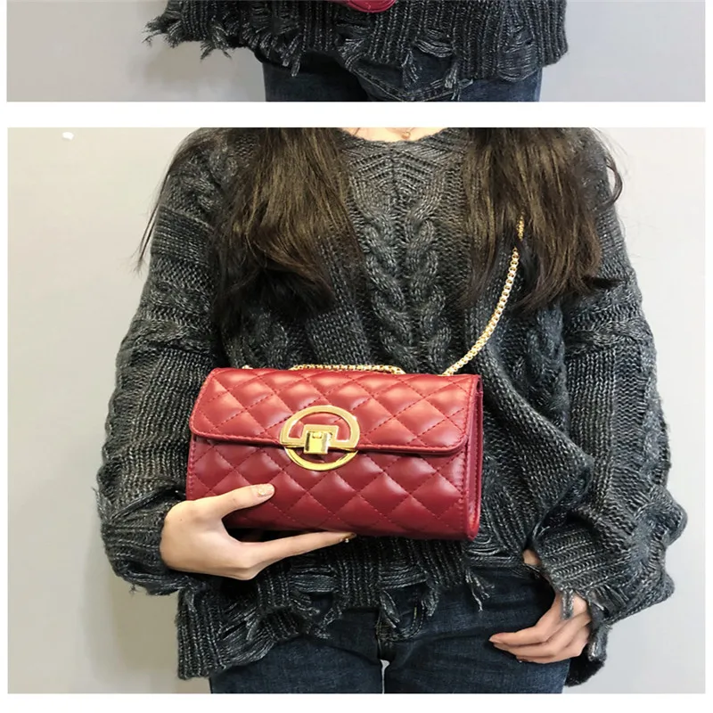 Женская сумка новинка 2019 Студенческая на цепочке женская мессенджер одно плечо