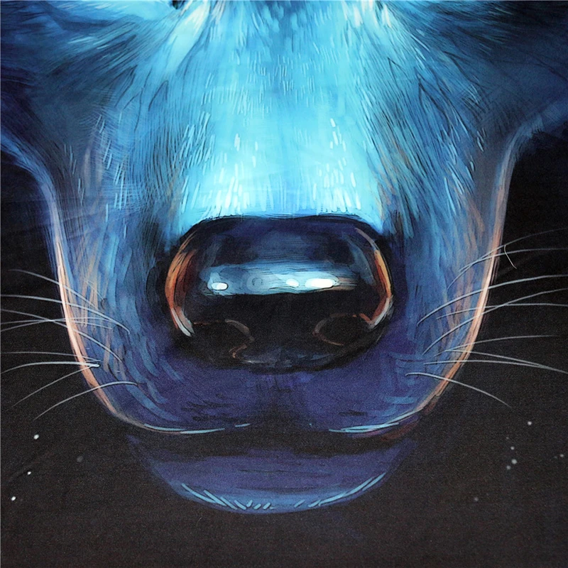 Комплект постельного белья 3D Ловец снов пододеяльник с затмением Queen Moon волком 3