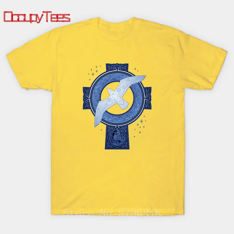 Футболка мужская с принтом ворона викингов хлопок короткий рукав Повседневная