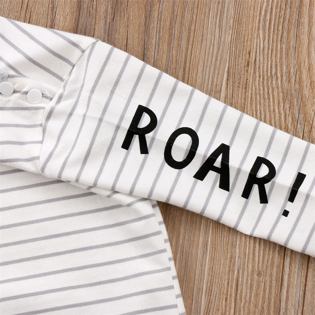 Комбинезон с рукавами и динозавром для новорожденных мальчиков девочек