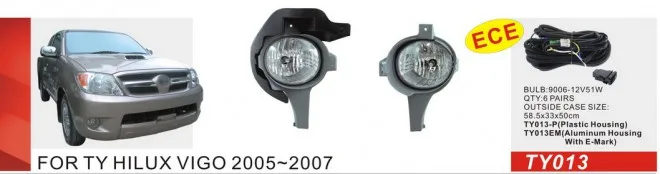 

Qirun fog lamp assembly lights+covers+wires+switch for Toyota HILUX Vigo 2005-2007