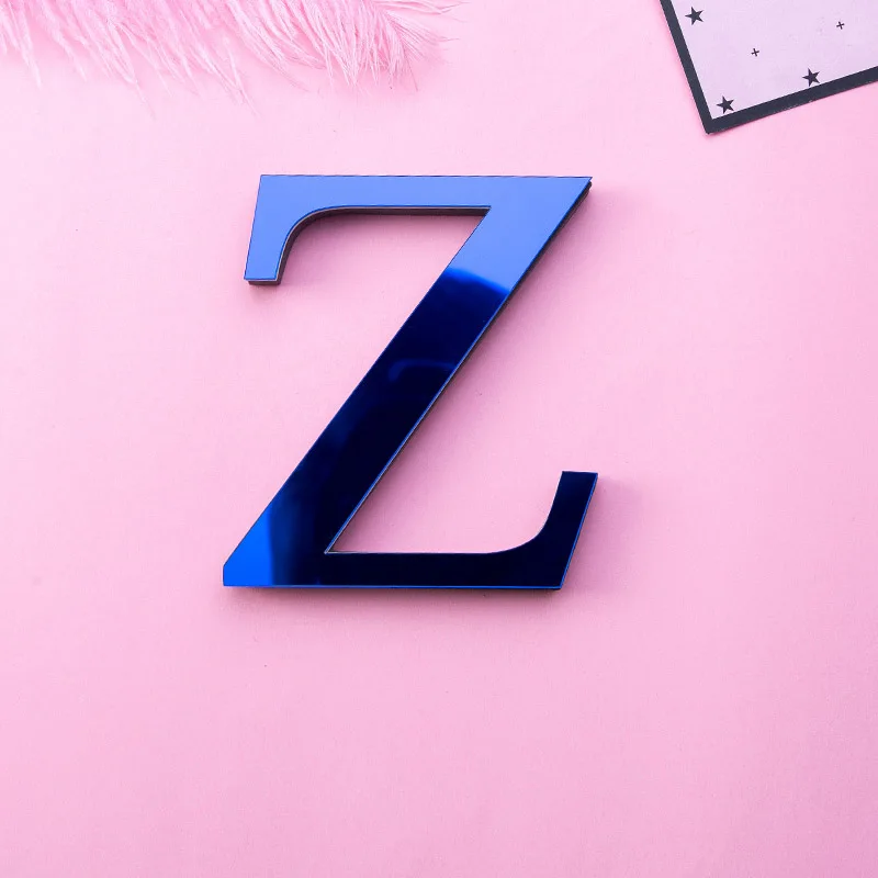 Свадебные буквы "Love" Английский 3D зеркальные настенные наклейки синий Алфавит домашний декор с логотипом для стены дома украшения из акрила с буквенным принтом - Цвет: Z
