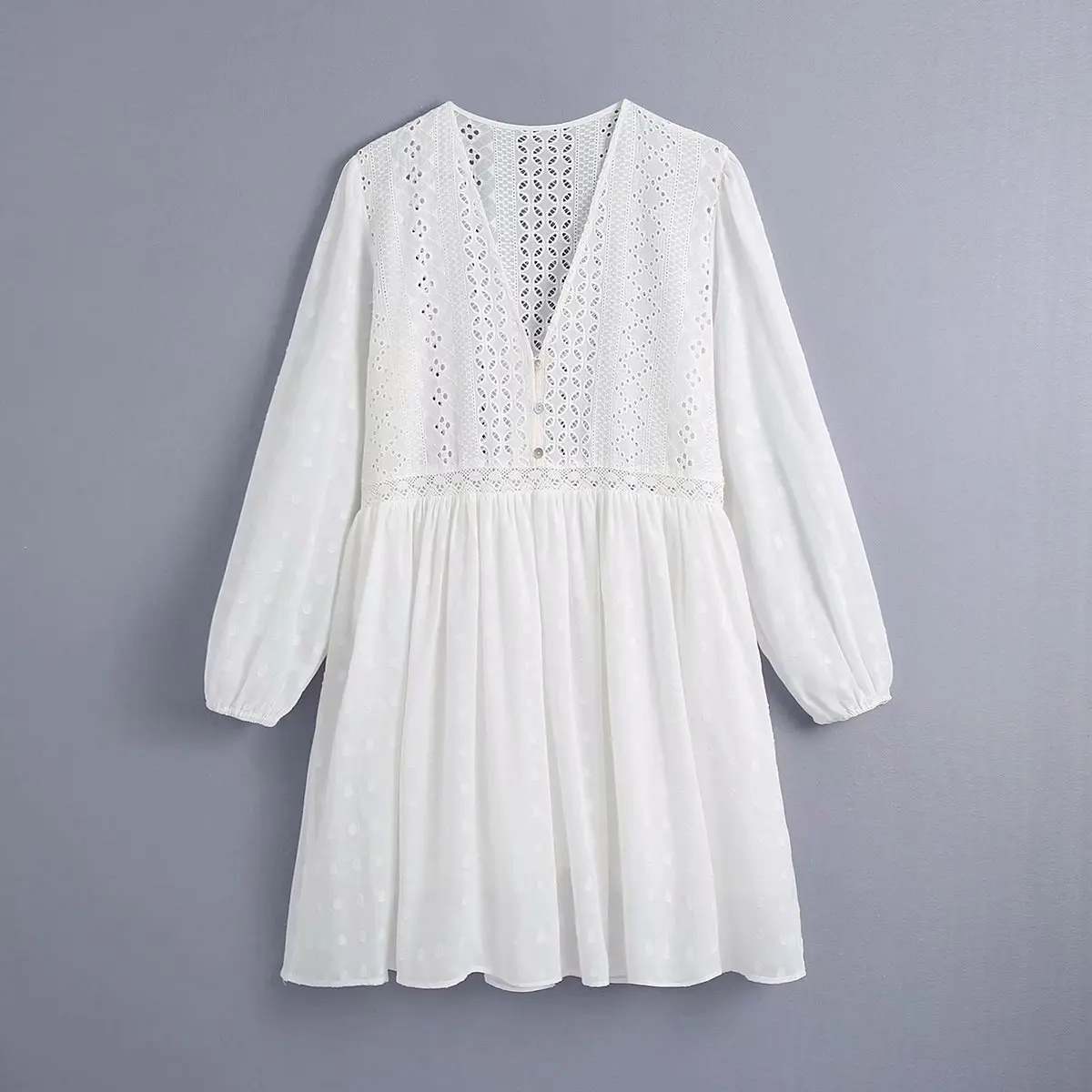 

Свободная юбка-трапеция в европейском и американском стиле с вышивкой и V-образным вырезом, праздничное платье во французском ретро-стиле, ...