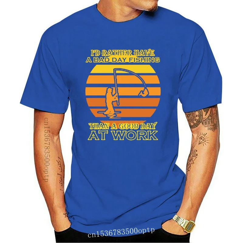 

New Personality Bad Day Of Fishing Men T-Shirt Round Neck Mens Tshirt Female 100% Cotton Hip Hop