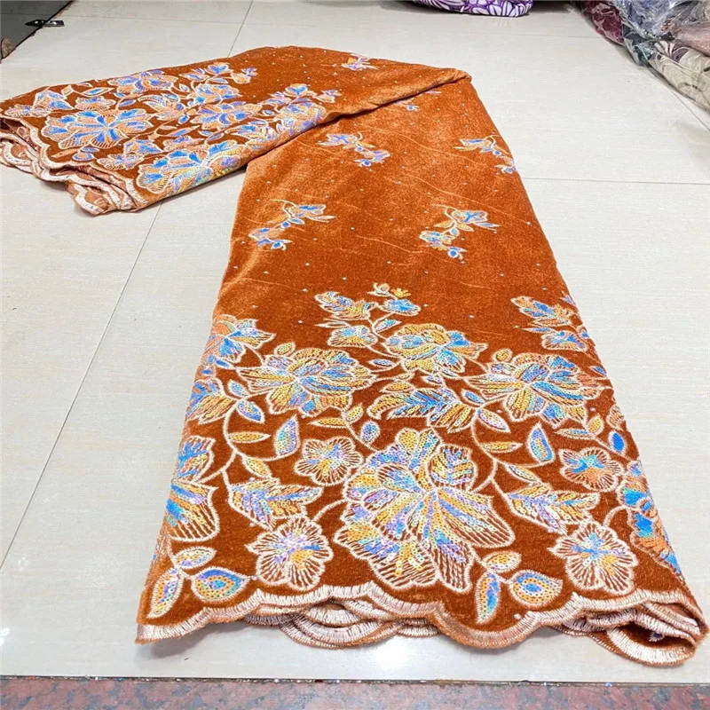 Кружевная ткань с блестками в африканском стиле 5 ярдов серебристая 2017 высокое