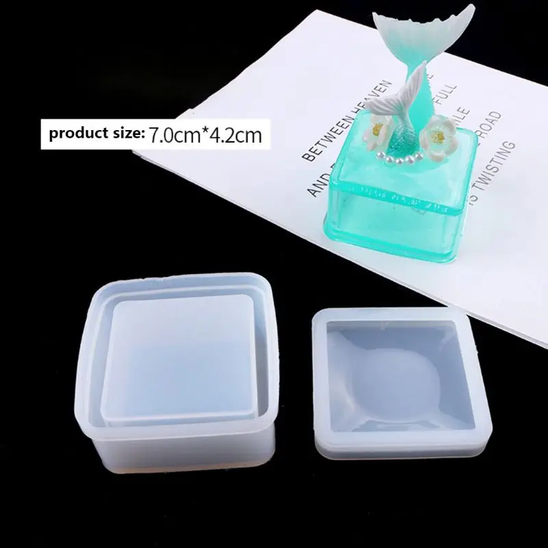 

3Pcs Crystal Epoxy Resin Mold Storage Box Casting Silicone Mould DIY Making Tool