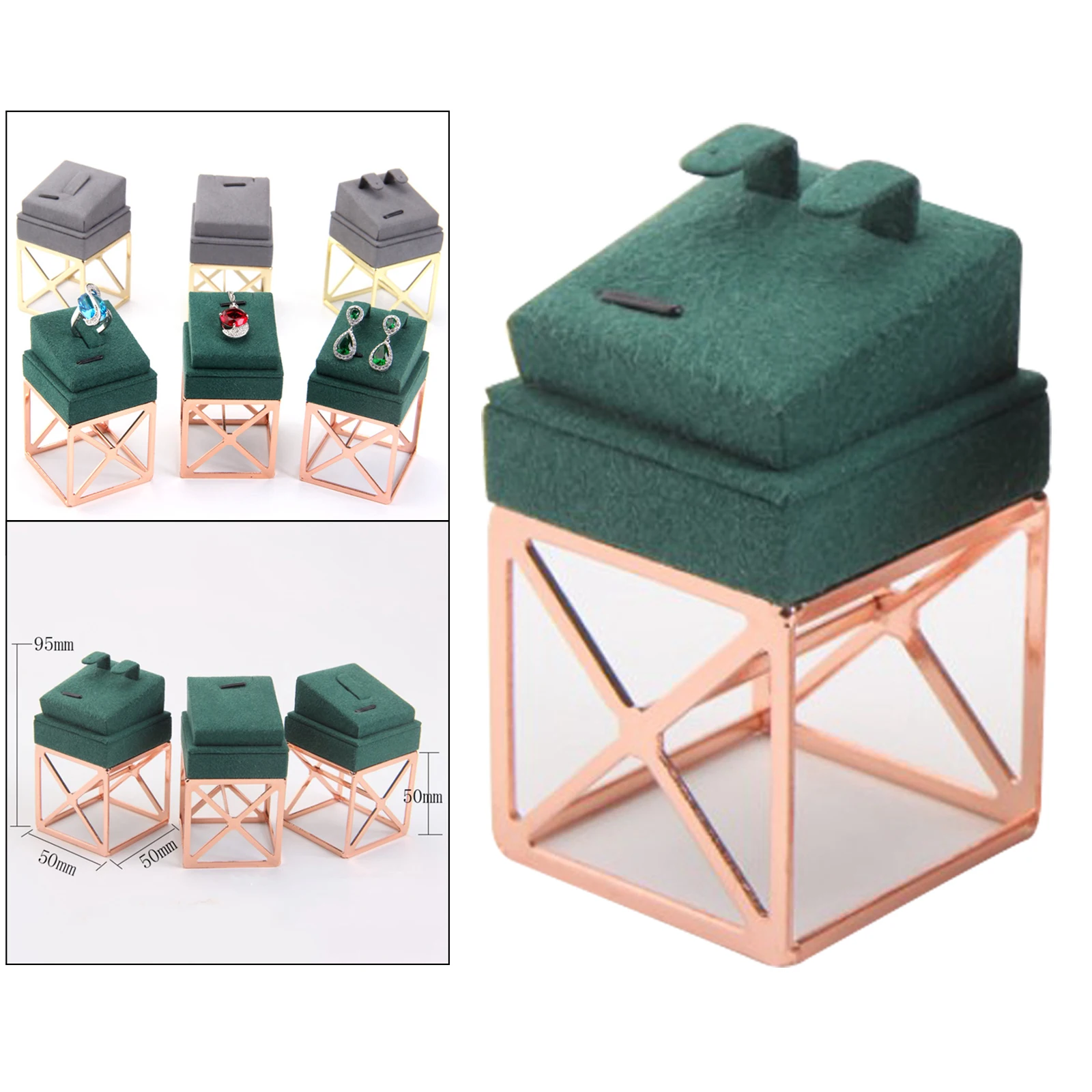 

Velvet & Metal Jewelry Display Stand Tray Showcase Home Decoration Wonderful Gift for Girls