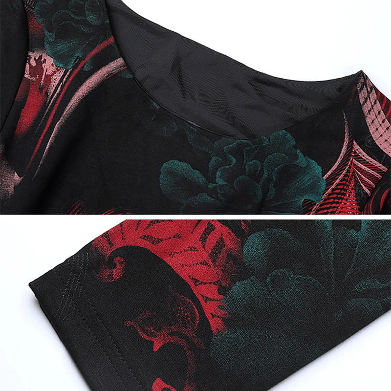 

2021 4XL Plus Size Vintage Thicken Knit Cotton Winter Long Sleeve Dress Spring Casual Red Dress Elegant Women Party Maxi Vestido