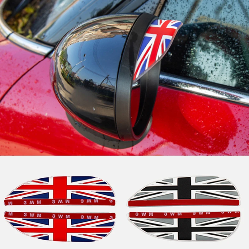

Car Rearview Mirror National Flat Logo Sticker For Mini Cooper Countryman Clubman Roadster Paceman Rear View Mirror Rain Cover