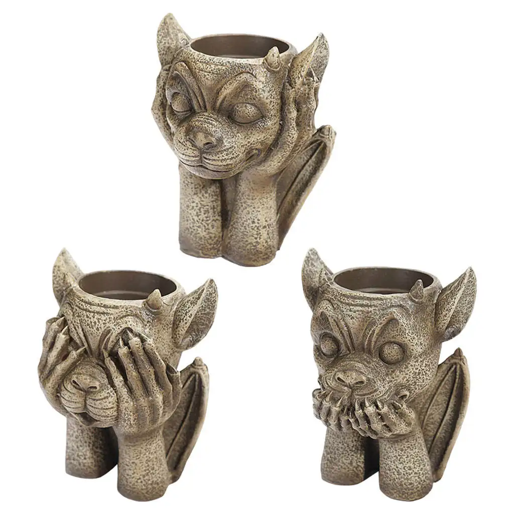 

Monster Shape Succulent Pot Flower Pot Unique Evils Sculpture Flower Arrangement for Garden Desktop Home Decor Ornament