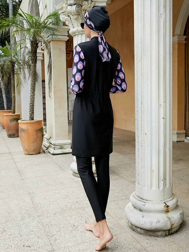 Женский Мусульманский купальник купальники Burkini Mujer Moslem Maillot De Bain Femme цельный
