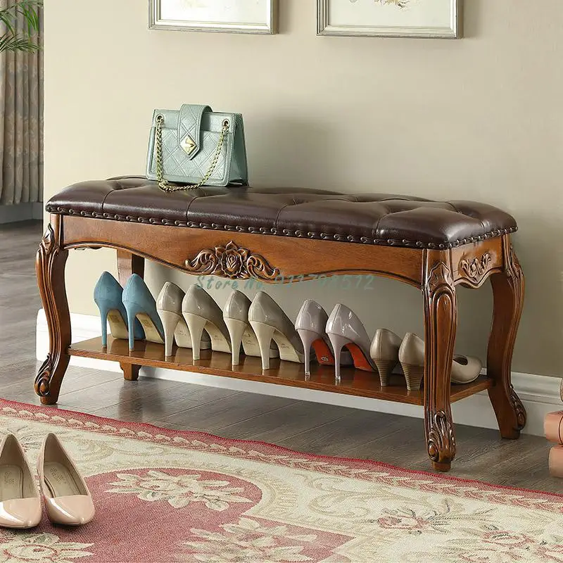 Американский сменный стул для обуви из твердой древесины европейская Простая