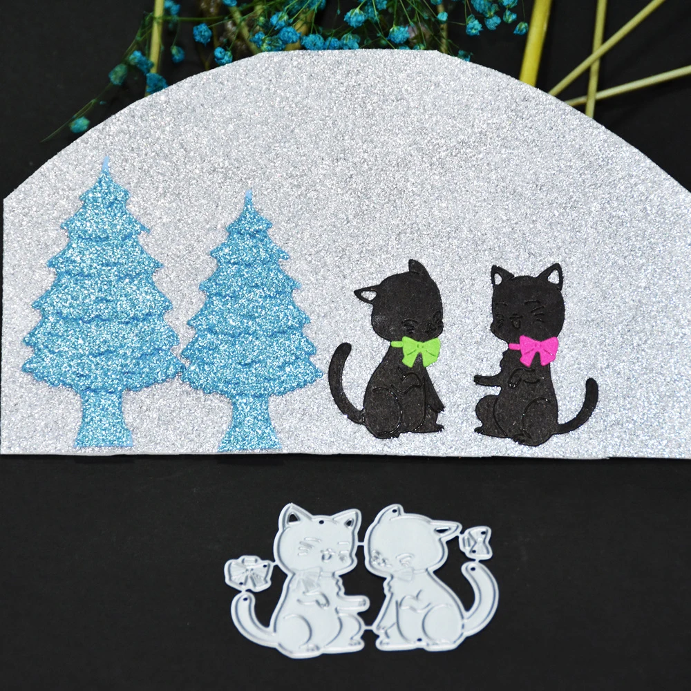 Лук Кот металлические режущие штампы декоративные Скрапбукинг сталь ремесло