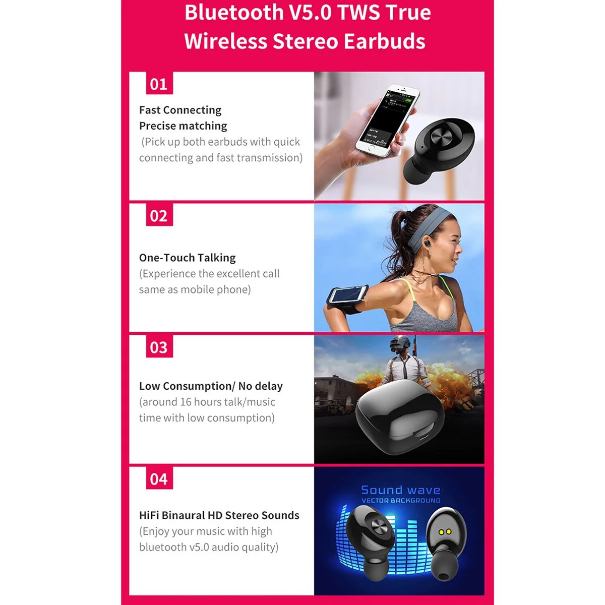 Беспроводные наушники Bluetooth V5.0, TWS наушники для телефона, стерео игровая гарнитура, свободные руки, спортивные наушники для Xiaomi Meizu IPhone