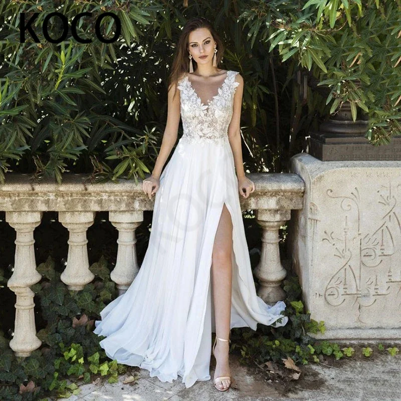

MACDUGAL Wedding Dresses 2021 Simple Spaghetti Tulle Beach Bride Gowns Boho Applique Backless Vestido De Novia Civil Women Skirt