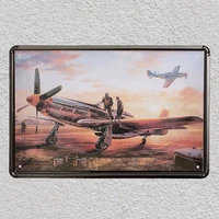 1pc plane war aviation sky fly plaques tin plate sign wall man cave decoration poster metal vintage retro shabby decor garage