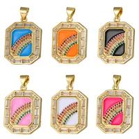 juya 18k real gold plated moon star enamel crescent rainbow charms for diy pendant collar jewelry making
