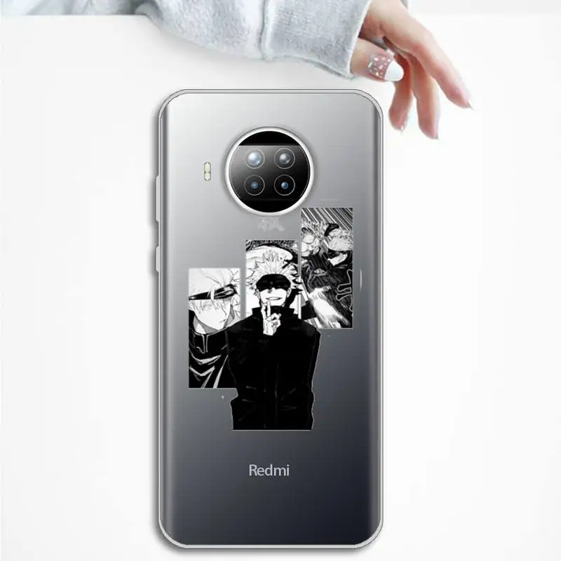 

Anime Jujutsu Kaisen Phone Case Transparent Clear for Xiaomi Redmi note 10 t 8 9 pro lite 11