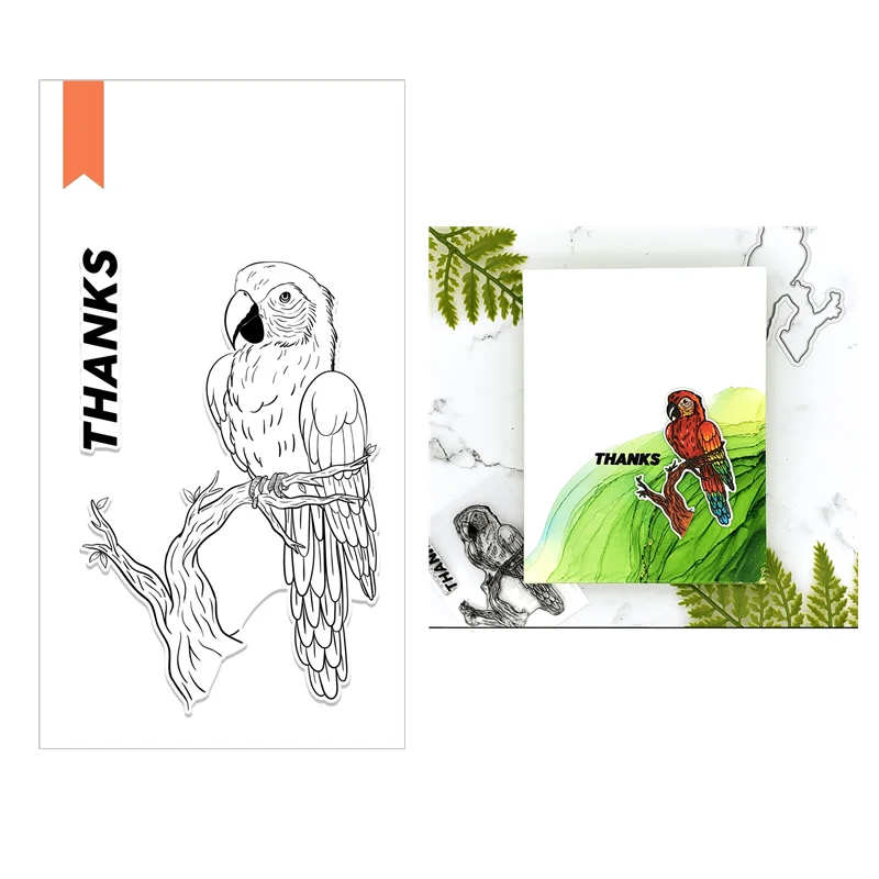 

Parrot Cutting Dies And Stamps For DIY Scrapbooking Paper Card Making Decorative Handcraft Photo Album Crafts Supplies 2021 New