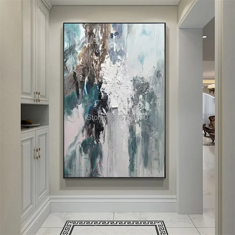 Ручная работа плотная Скандинавская абстрактная картина маслом большой синий