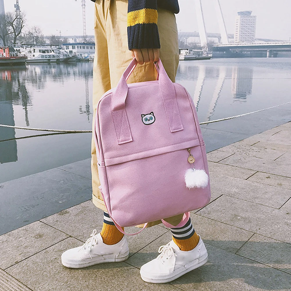 Женские холщовые рюкзаки женские школьные большие вместительные сумки для