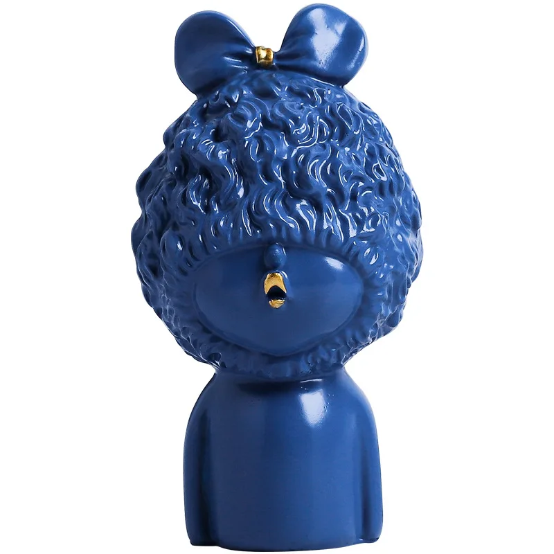 

Nordic Resin Muzzle Girl Figurine Cute Fairycore Miniature Figurines Desk Accessories Decoracion Hogar Moderno Room Decor JQ