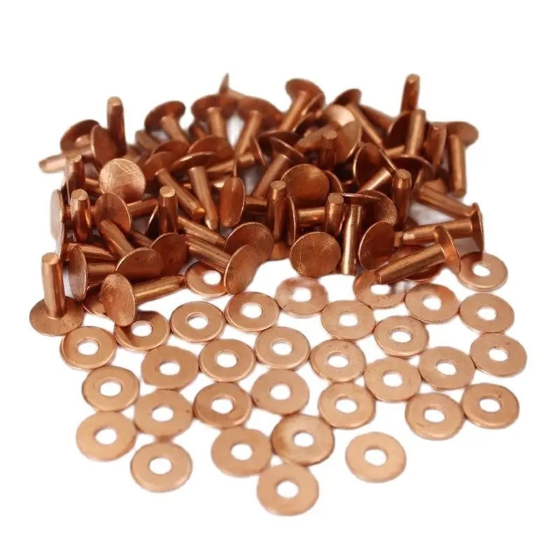 

Wholesale Copper Rivets & Burrs For Leather,Many Sizes For Choice(Cap Diameter X Post Length)