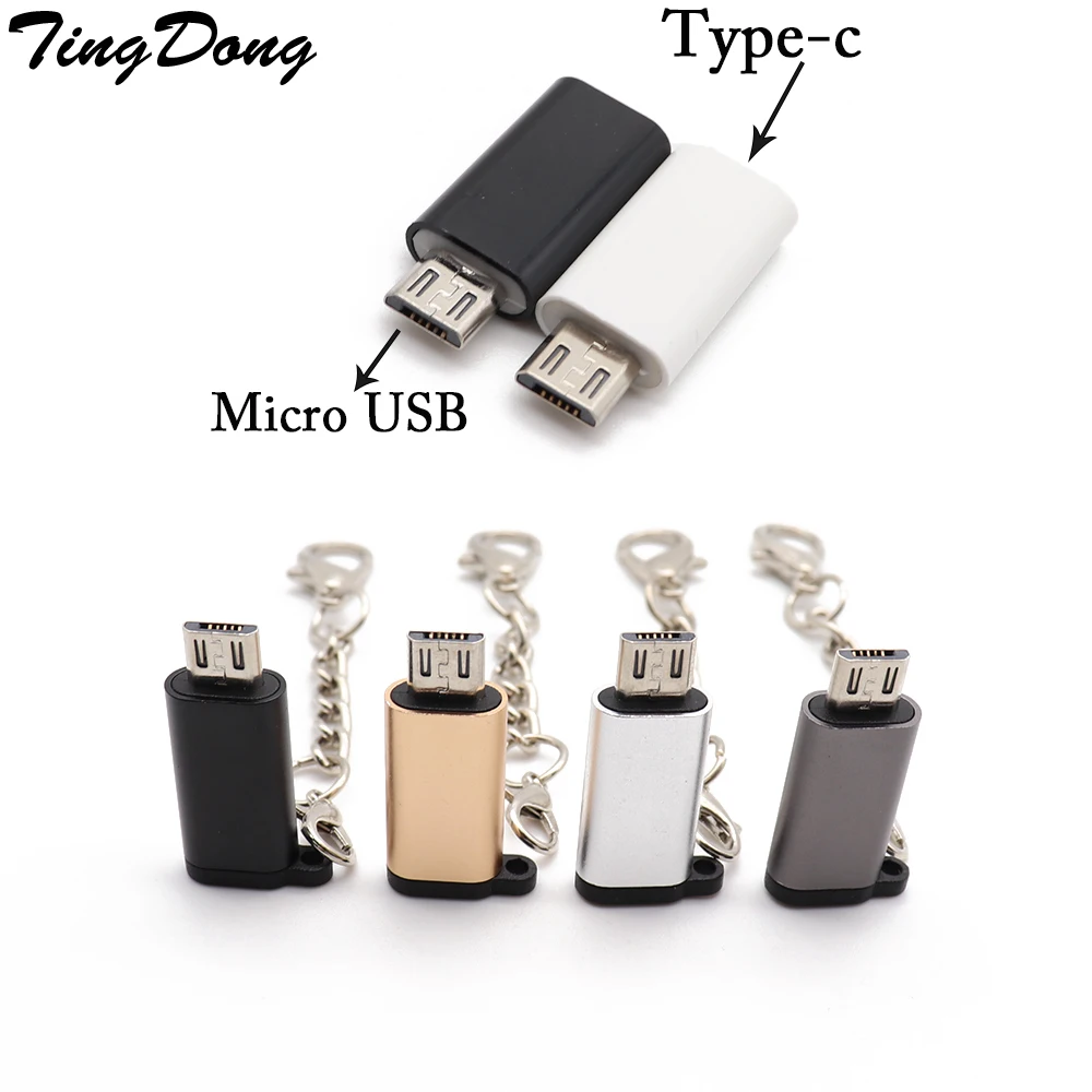Адаптер-преобразователь штекер Micro USB в гнездо Type-C для телефона TingDong | Мобильные