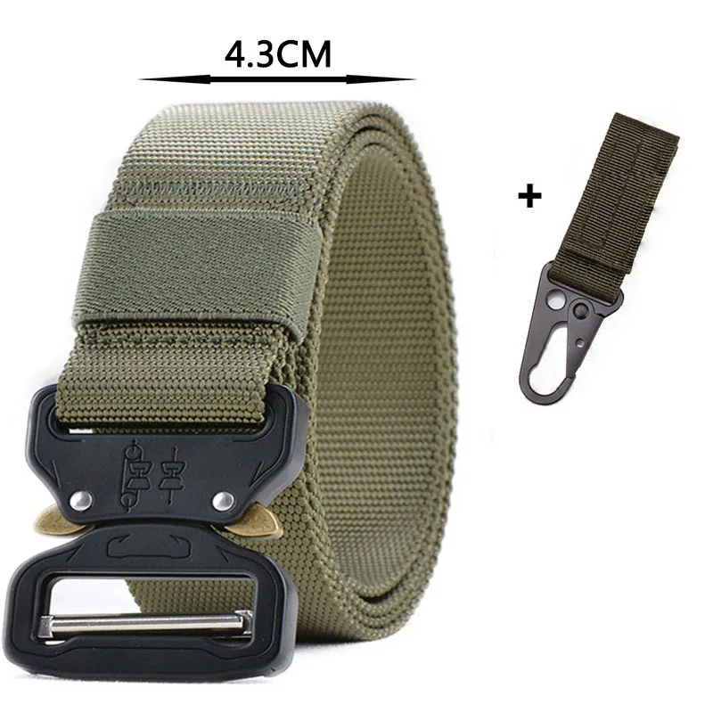 4.3cm blet and 1hook Военный тактический ремень армейский нейлоновый ремень с металлической пряжкой Для Мужчин Cinturon сверхмощный ремень для широкой талии охотничьи тренировочные аксессуары Cinto - Color: 4.3cm blet and 1hook