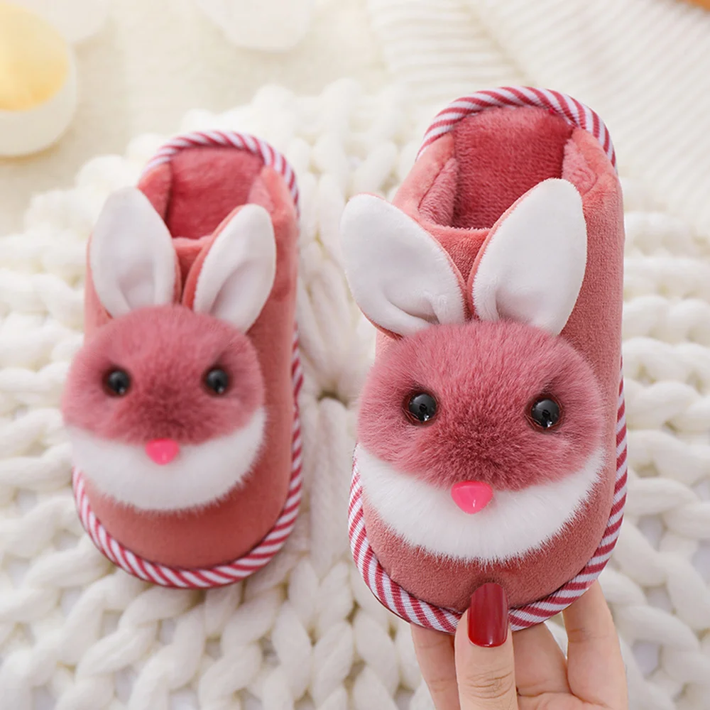 Очень милые домашние тапочки для детей зимняя теплая детская домашняя обувь с
