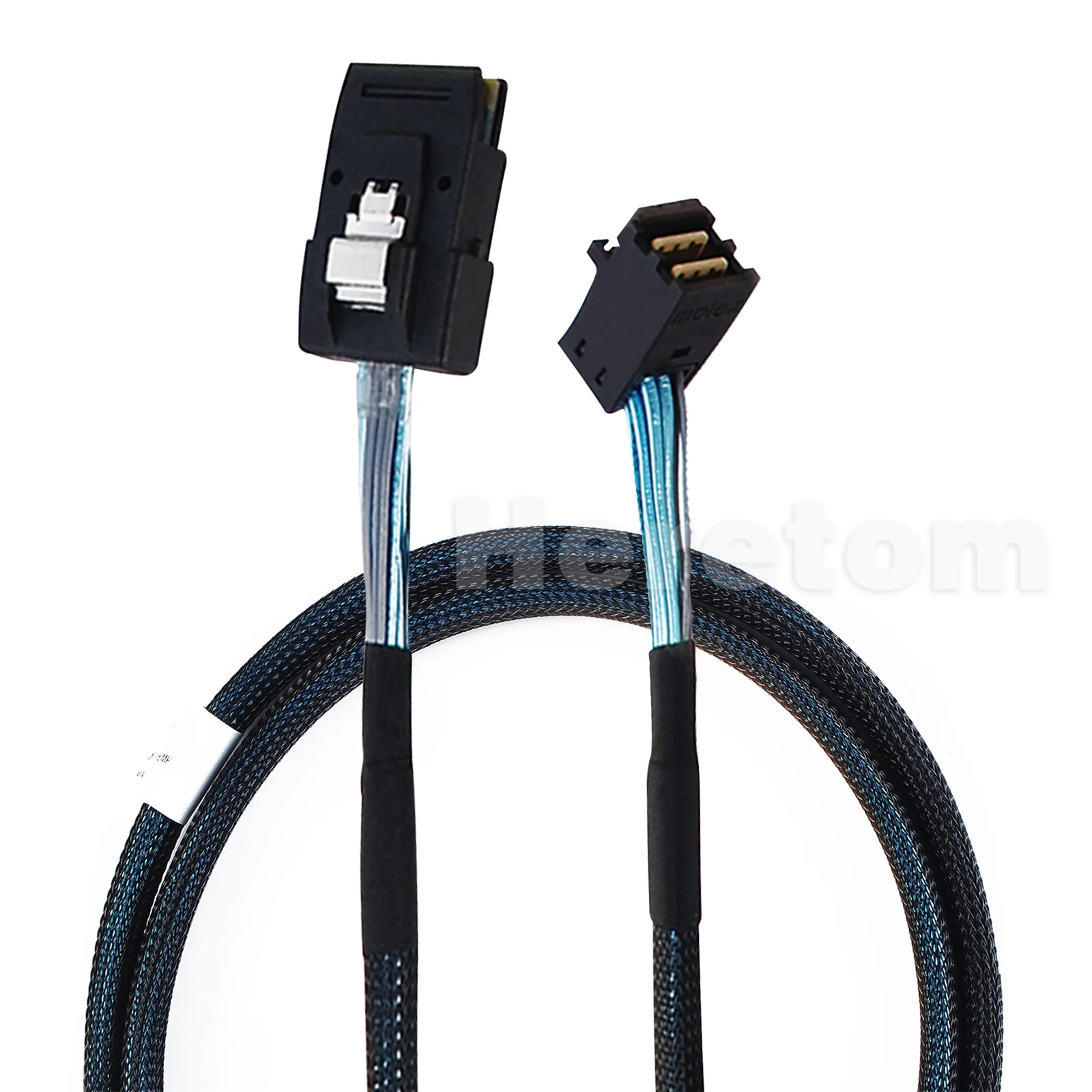 

New HD Mini SAS Cable SFF-8643 Right Angle to SFF-8087 Straight Array Card Connector 60CM 75cm