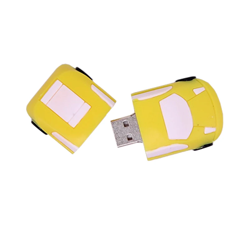 yellow Usb флэш-памяти автомобиль стиль Флешка в форме героя мультика действительно емкость памяти карта usb-накопителя флэш-память usb флэш-накопитель 128 Гб 64 Гб оперативной памяти, 32 Гб встроенной памяти, милый подарок - Цвет: yellow