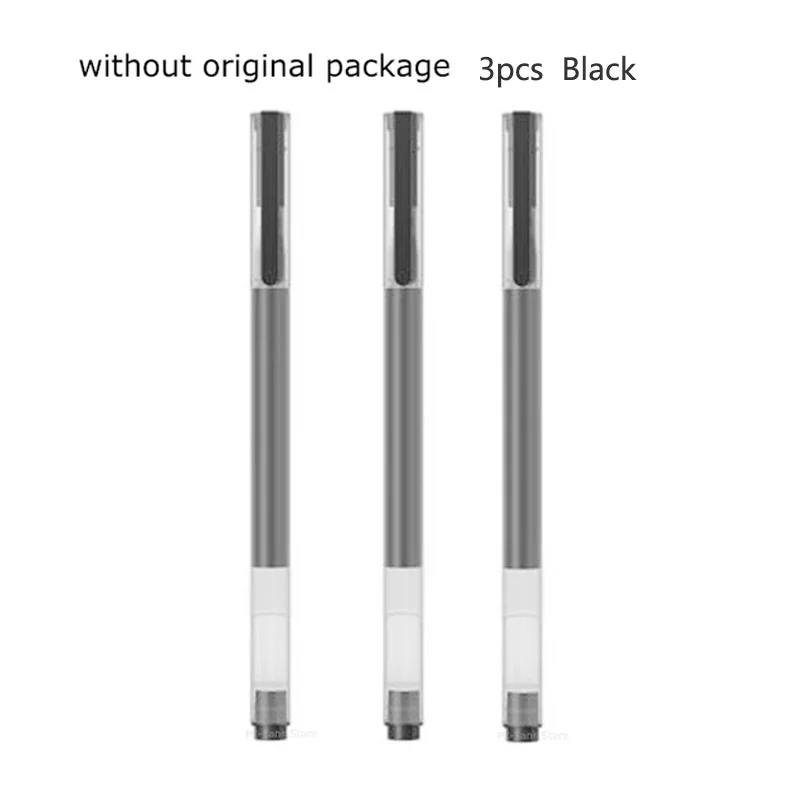 3pcs black Xiaomi Mijia супер прочный пишущий знак ручка 0,5 мм пуля ручка черная ручка подписывающие ручки гладкая швейцарская заправка MiKuni японские чернила - Цвет: 3pcs black