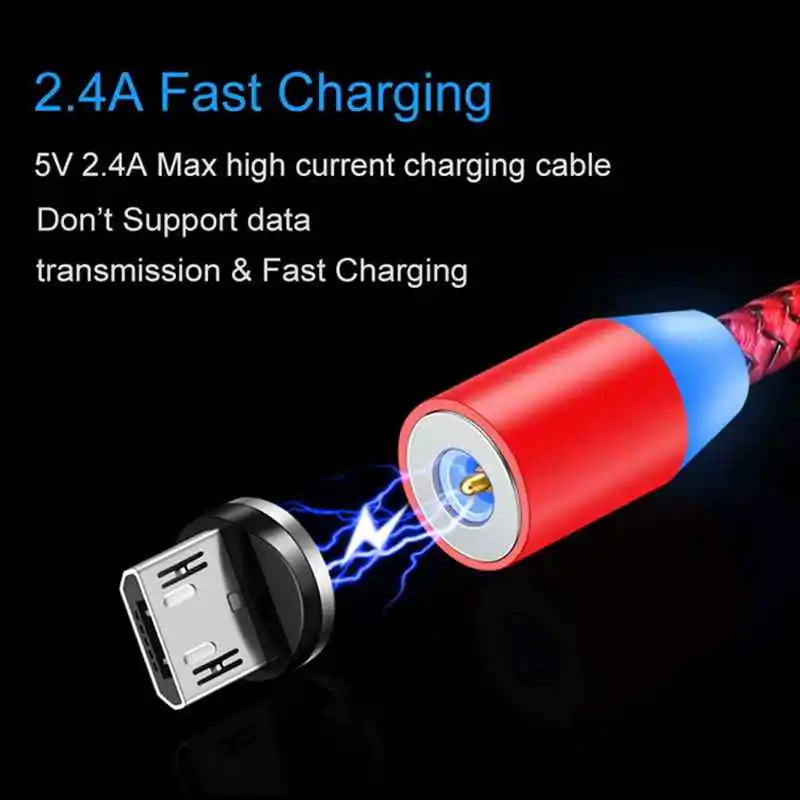 Магнитный кабель 3 в 1, кабель Micro USB type C для iPhone X 7, samsung, S10, Oppo, htc, LG, 1 м, 2,4 А, Магнитный адаптер для зарядного устройства, кабели для телефонов