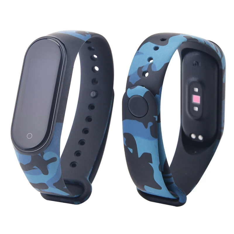 Для mi band 3 4 ремешок с принтом силиконовый ремешок на запястье для xiaomi mi band 3 Replacemet Камуфляжный браслет для mi band 3 браслет
