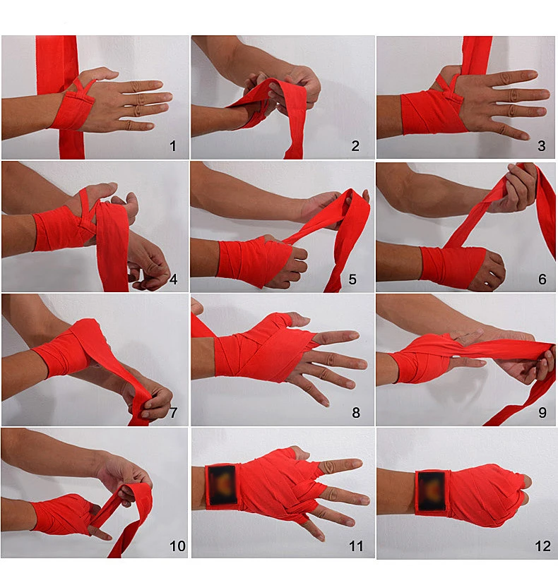 Хлопчатобумажный спортивный боксер боксерский бандаж Sanda Muay Thai Width MMA Taekwondo ручные