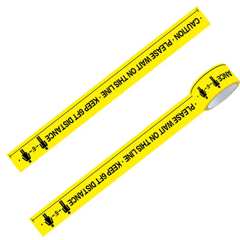 BRIGHT YELLOW PVC Keep Safe Distance WATERPROOF 2 METERS Social Floor Marking Tapes 48 mm X 33 Meter New# | Дом и сад