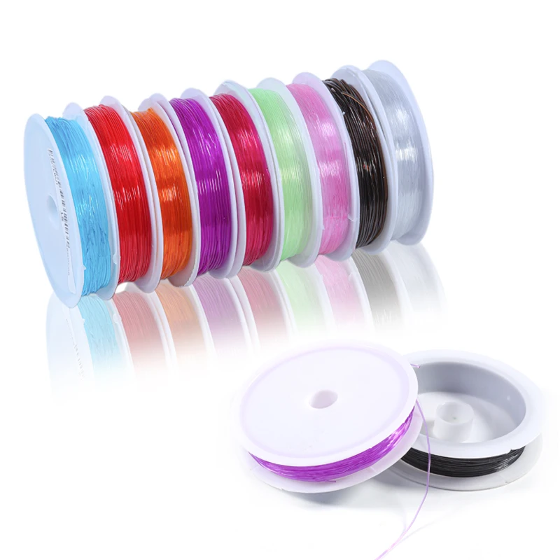 0 6 1 мм Гибкая эластичная веревка с кристаллами шнур поделки из бисера Стрейчевые