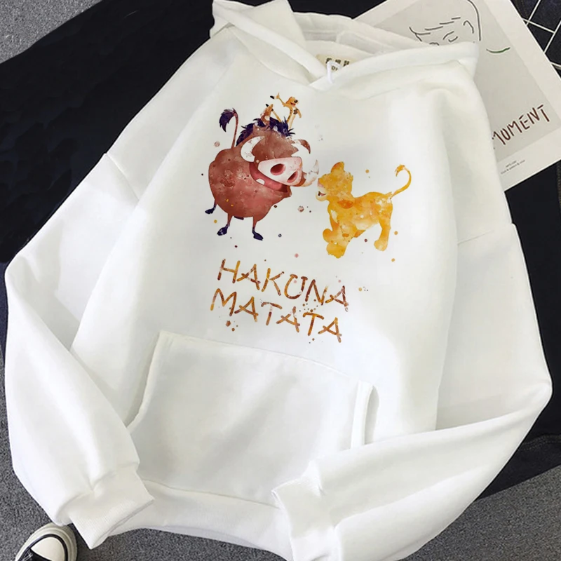 Толстовка Женская с забавным аниме Симба худи Disney Hakuna Matata милые свитшоты