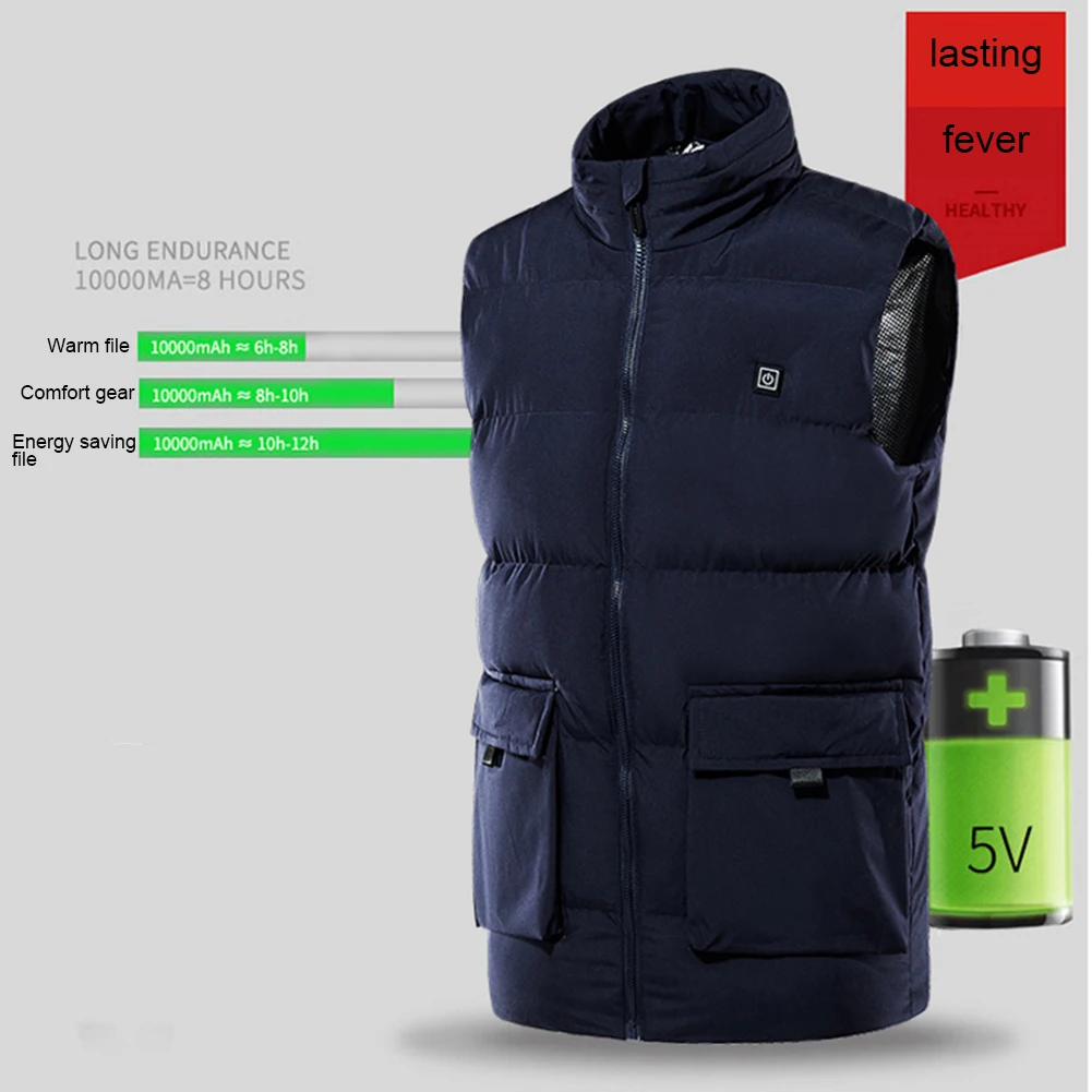 Мужская куртка жилет с умным электрическим подогревом безопасный теплый на