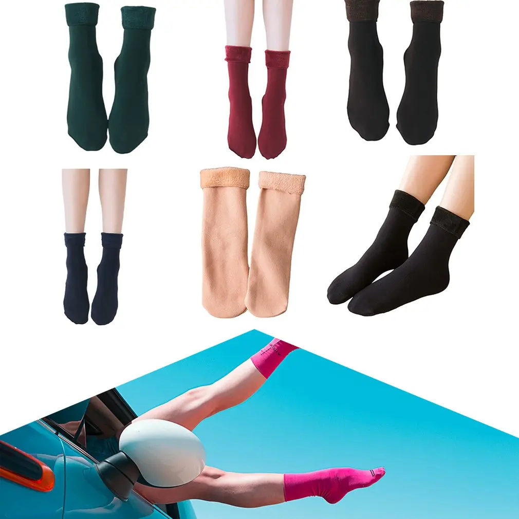 

High Scoks Autumn Winter Imitation Nylon Thermal Socks All-match Thickened Home Floor Socks Anti-pilling Snow Socks Keeping Warm