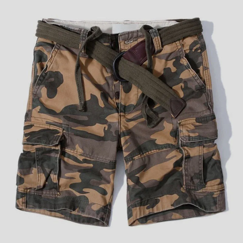 

Cargo Short Men 2021 Fashion Brand Designer Summer Hot Luxury Quality Breeches Male Cotton Retro Camouflage Military Camo Shorts
