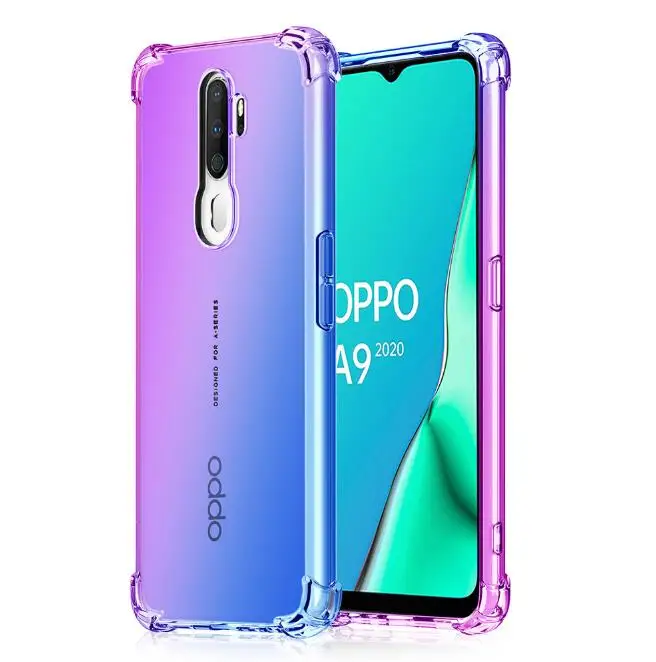 Для OPPO A5 2020 чехол силиконовый ударопрочный защита подушка безопасности цветной