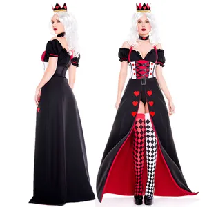 queen of hearts alice in wonderland costume poker queen cosplay halloween masquerade costumes sexy dress free global shipping