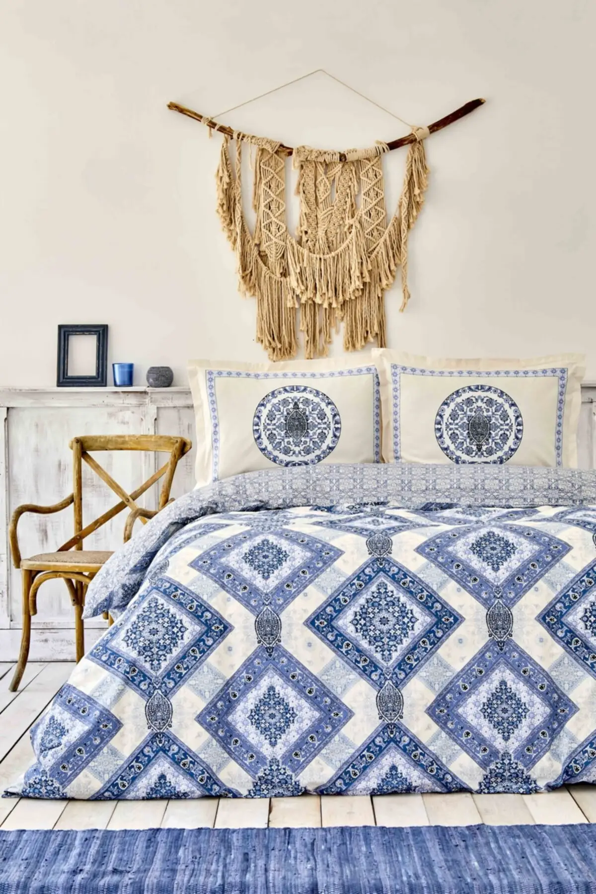 

Levni Blue Double Pique Pillow Set Single Size 220x230 Cotton arafsz