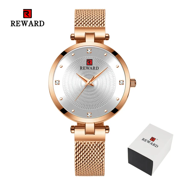 Rose Gold Box Награда роскошные женские часы модное платье кварцевые часы женские из нержавеющей стали водонепроницаемые женские наручные часы Часы Relogio Feminino - Цвет: Rose Gold Box
