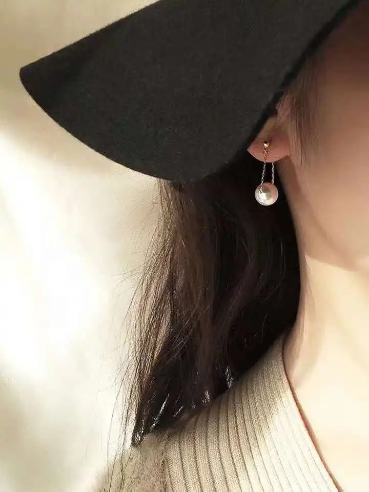 Два вида ношения Стад Серьги 925 пробы серебро 10 11 мм почти геометрический Круглый