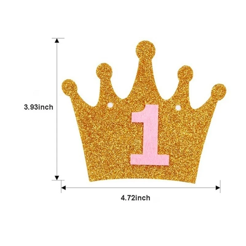 

Paper Party Decorations Banner Party Decoration Photo Frame Crown Golden, 1 Piece